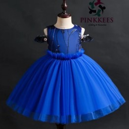 Ese Fancy Sleeve Dress - *Blue